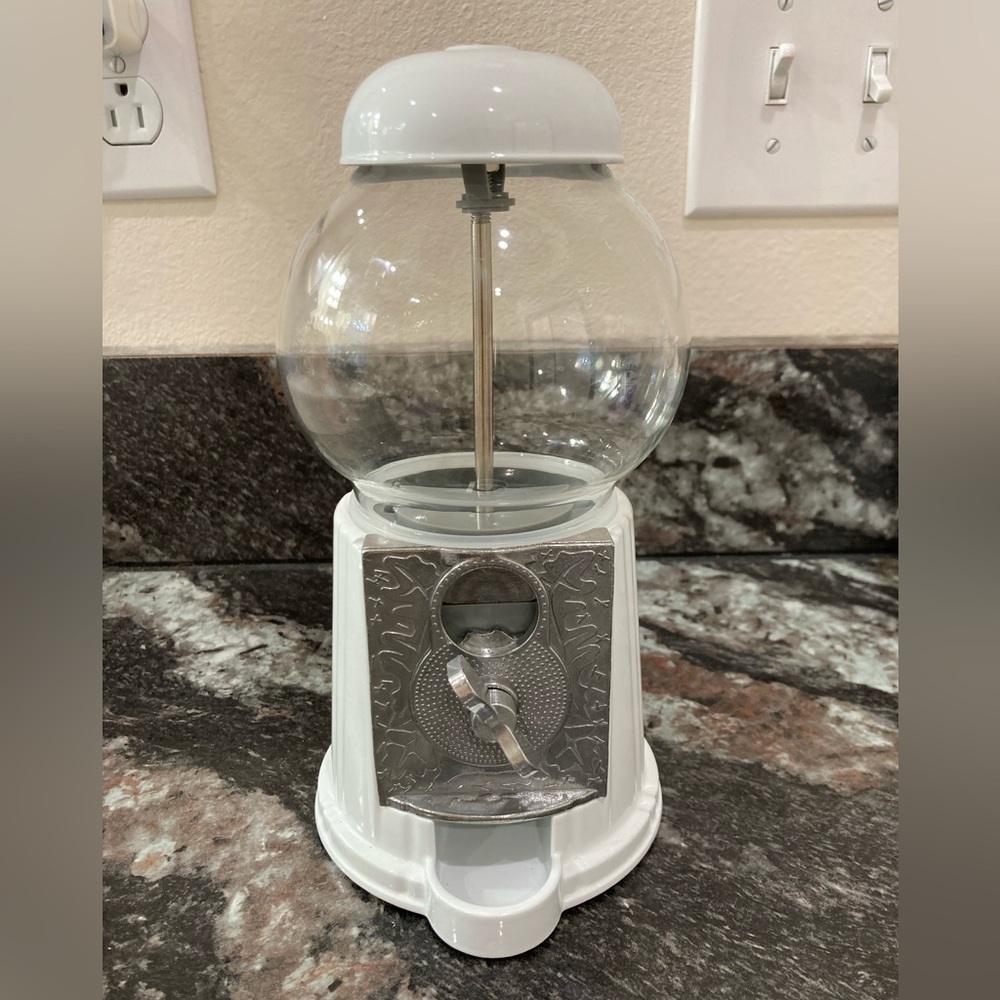 Like NEW Glass and Metal Jelly Bean/Candy Dispenser